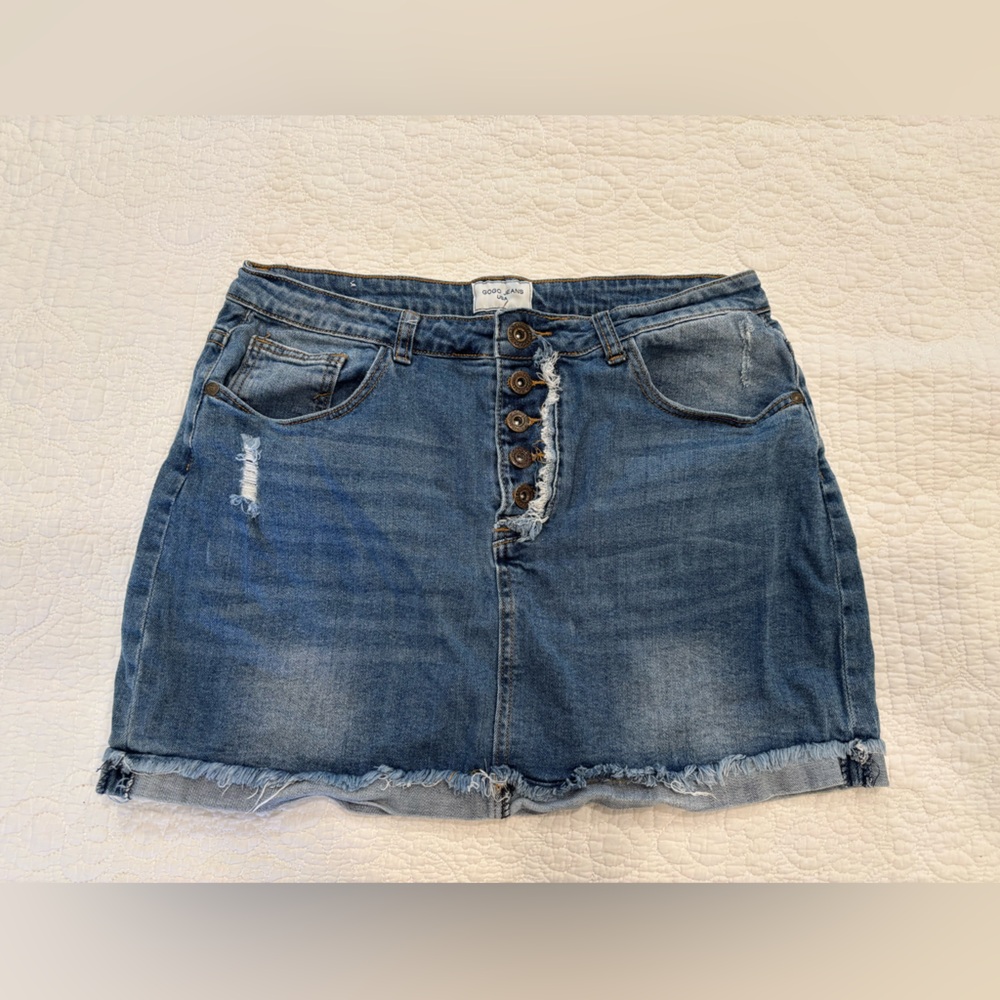 Gigi Jean Blue Denim Mini Skirt sz 13 good condition